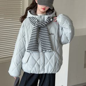 머플러 세트 퀼팅 패딩 점퍼 R30436