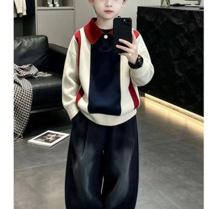 컬러 블록 폴로 니트 R30324