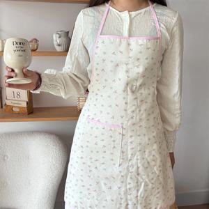 방수 빈티지 플라워 원피스 앞치마 주방 카페 집들이선물 이사선물 앞치마장갑세트