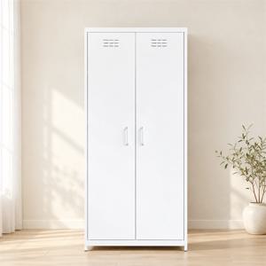 화이트 철제 높은 양문 수납장 760