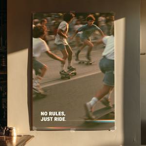 no rules just ride - 스트릿감성 레트로 포스터 액자
