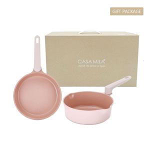 [1+1] 국내생산 세라믹 플로르 인덕션 프라이팬 20cm+편수냄비 20cm