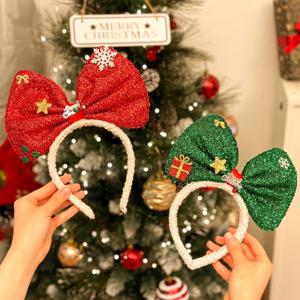 X-MAS 크리스마스 파티 장식 소품 왕리본 머리띠 2종세트