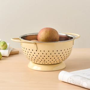 스텐 콜랜더 M 17CM 옐로우