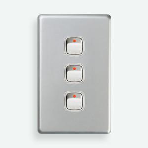 르그랑 엑셀 실버 3구 스위치 / 크롬 메탈 빈티지 레트로 + 국내전용피스