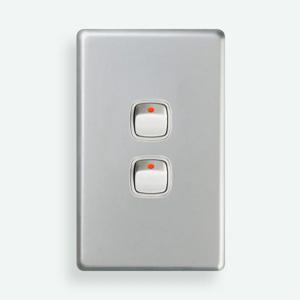르그랑 엑셀 실버 2구 스위치 / 크롬 메탈 빈티지 레트로 + 국내전용피스