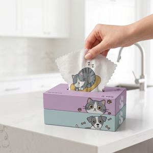 고양이 강아지 캐릭터 일러스트 뽑아쓰는 극세사 주방 행주