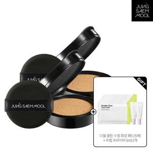 (신세계강남점)[9]정샘물 에센셜 스킨 누더 쿠션 리필 2개(더블클린패드(5매) + 프렙프라이머5ml x2개)