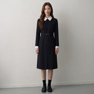 (대구신세계)[라인어디션]벨티드 카라 트임 원피스 NWOPPJ0300