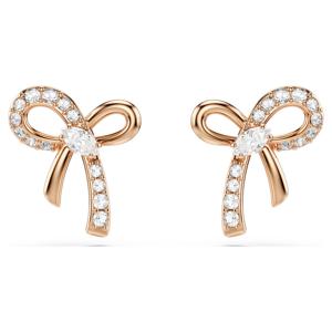 Hyperbola 스터드 이어링, 믹스 컷, 리본, 화이트, 18K 로즈 골드 피니시
