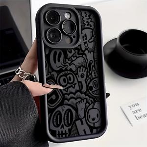 Iphone15/15Plus/15Pro/15Promax, 14/14Plus/14Pro/14Promax, 13/13Pro/13Promax, 12/12Pro/12Promax, Ip 11/11Pro/11Proamx, 7/8Plus용 슈퍼 쿨 블랙 휴대폰 케이스, 아이폰 Xr/Xsmax