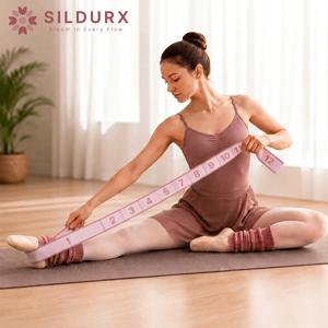 SILDURX 스트레칭 스트랩 햄스트링 스트레처 장치 탄성 운동 밴드 요가 매트 휴대용 스트랩 다리 운동 기구 유연성용 고리가 있는 스트레칭 스트랩 스트레치 스트랩