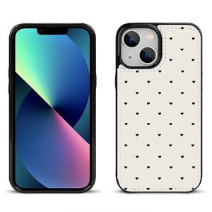 아이폰 7/8 Plus, X/XR/XS Max, 11 Pro, 12 Mini, 13, 14, 15, 16e, 17 Air, 17 Pro Max, 16, 15, 15용 매력적인 하트 패턴 로맨틱 스타일 슬림 보호 합성 가죽 휴대폰 케이스, 스탠드, 카드 홀더, 동전 지갑 포함