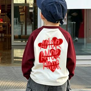 남아용 래글런 긴팔 티셔츠 - 패셔너블한 래글런 소매 긴팔 티셔츠, 남아용 중형 및 대형 사이즈의 활용도 높은 상의
