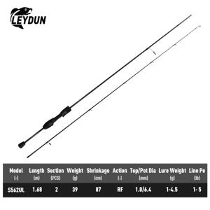LEYDUN 초경량 루어 낚싯대 31g 무게 30T 카본 파이버 XUL UL 스피닝 캐스팅대 민물낚싯대
