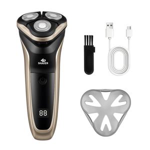 WEEME 남성용 전기 회전 면도기, 4D 회전 면도 헤드, USB 충전, LED 디스플레이, 사용하기 쉬움, 작고 가벼움, 아버지, 남편 또는 남자친구를 위한 선물로 적합