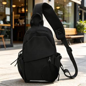 남녀공용 슬링백, 경량 크로스바디 체스트 백팩, 여행 하이킹 사이클링 데일리용 조절식 스트랩 숄더 벨트백