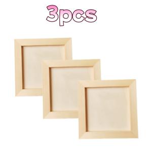 매우 심플한 나무 DIY 사진액자 공예품 3개 세트, 점토 페인팅 및 장식용 빈 나무 액자, 집 벽 장식용 수제 장식, 선물 만들기, 수공예 프로젝트, 사진 전시용