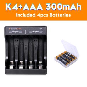 K4 1.2V Ni-MH AA/AAA 배터리 미니 충전기, LED 표시, 2/4개 AA/AAA 1.2V Ni-MH 충전 가능, TYPE-C USB 충전, AA800mAh 4개 또는 AAA300mAh Ni-MH 배터리 포함