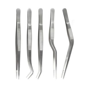 6.6인치(약 16.5cm), 6.3인치(약 16cm), 6.1인치(약 15.5cm) 스테인리스 스틸 정밀 톱니날 팁 식품 집게, 요리, 베이킹, 쿠키/케이크 장식용 5피스 주방 집게 세트, 전문가용 긴 주방 집게, 전문가용 주방 집게,톱니모양 끝집게,실용적 미학,상업용 등급의 내구성