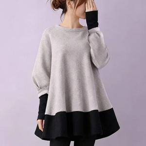 봄 여름 가을 신상 패셔너블 활용도 높은 라운드넥 그레이 아우터 스웨트셔츠