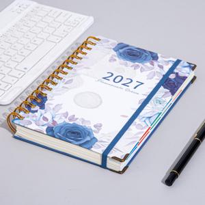 A5 하드커버 플래너 2027 일일 달력 다이어리, 스파이럴 제본, 자기 훈련 체크인 시스템, 목표 관리 및 시간 관리 노트북, 사무실 및 개인 계획용 컴팩트 비즈니스 다이어리 - 날짜가 기재된 페이지