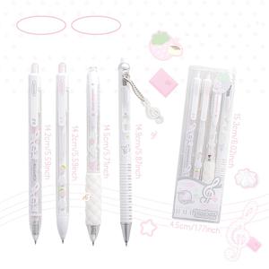 4개/12개, 카와이 초콜릿 테마 펜 세트 – 달콤한 향기, ST 닙 0.5mm 지우개펜, 음표 패턴, 일기장 및 스크랩북용 귀여운 필기구 세트