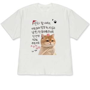 신상 2026 봄/여름 오버사이즈 캐주얼 반팔 티셔츠, 산타 모자를 쓴 아기 고양이와 한국 스타일 텍스트 디자인 | 부드럽고 귀여운 스타일, 온화한 한국적 미학을 풍기며 피부에 친肤적이고 통기성이 좋은 원단으로 편안하고 답답하지 않는 착용감을 제공하여 봄 여름 데일리룩에 이상적인 선택