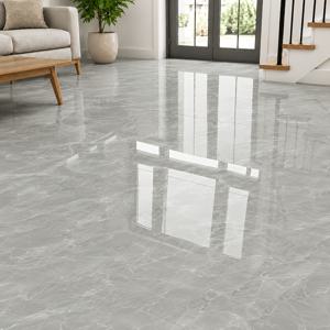 1롤 60 X 300Cm 두꺼운 인조석 PVC 리모델링 자가 점착 재료, 바닥 리뉴얼 도구, 폼 구조로 발감과 내구성 향상, 투명하고 섬세한 대리석 질감, 강력한 장식 효과