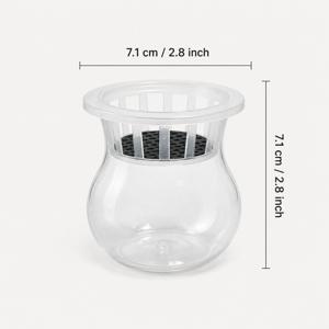컵, 바구니, 필터 포함 2세트 투명 수경 재배 화병 고정식물 바구니 뿌리 관찰용 테이블 장식품