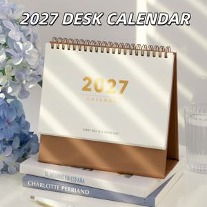 Easy 2027 기본 캘린더 인스타 스타일 하이-비 메모 체크인 플랜 북 월 캘린더 데스크탑 장식 캘린더
