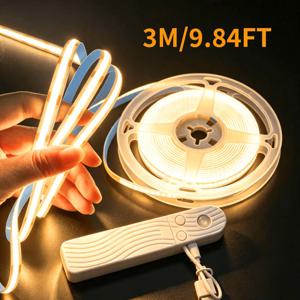 모션 센서 LED 스트립 조명, 따뜻한 백색 침대 밑 조명, 스마트 인체 감지 야간 조명, 배터리 및 USB 전원, 계단, 캐비닛, 침실, 복도, 홈 데코용 밝기 조절 가능한 테이프 조명