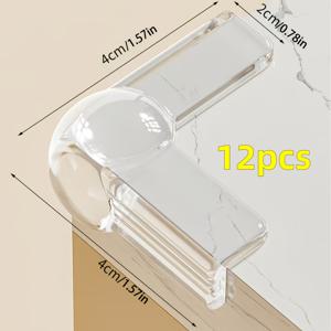 12개 에어 쿠션 투명 충돌 방지 코너 세트 - 가정 안전 보호 코너, 부드럽고 두꺼운 충돌 방지 보호 커버, 가구 테이블 모서리 보호, 안전한 충돌 방지, 직각 모서리 스티커, 테이블 모서리 충돌 방지 코너