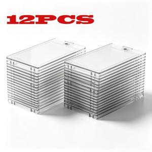 마그네틱 카드 홀더 12개, 35PT 싱글터치 카드 보호 필름, UV 차단 하드 플라스틱, 트레이딩 카드, 스포츠, 축구, 야구 카드 홀더용