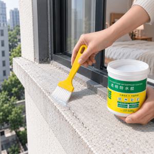 우레탄방수제 페인트 투명 방수제 500g 욕실 타일 틈새 누수 보수 방수 코팅제 외벽 베란다 옥상 실내외용 붓 포함