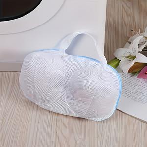 손잡이가 있는 3D 브라 세탁용 가방 1개, 변형 방지 메쉬 란제리 세탁용 가방, 언더와이어 브라에 적합, 지퍼형 섬세한 의류 세탁용 가방, 속옷, 브라, 비키니, 수영복에 적합, 여름 여행 여행용품 수납 정리 가방, 대학 기숙사용 필수 세탁 관리 가방, 크리스마스, 할로윈, 휴일 선물, 세탁용 가방