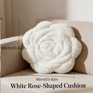 1개 편안한 단색 장미 꽃 두꺼운 플러시 쿠션 창문 시트 소파 다기능