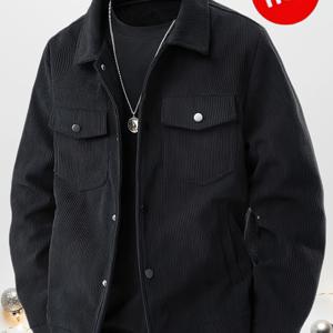 남성용 코듀로이 재킷 신상, 봄/가을 트렌디 외장, 싱글 브레스트 라펠, 다용도 포켓, 따뜻하고 활용도 높은 남성용 상의, 캐주얼 외출 및 데일리룩에 적합