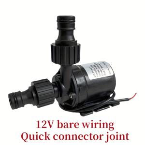 1개 12V 800L/H 초저소음 워터 펌프 미니 브러시리스 모터 수중 어항 워터 펌프 어댑터 연못 분수 어항용 (제품은 벌어 있는 전선으로 구성되어 사용을 위해 배선이 필요하며 배터리는 포함되어 있지 않습니다.), 배터리 없음