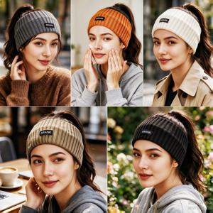5개 여성용 부드러운 탄성 헤어밴드 - 패브릭, 겨울 따뜻한 귀마개, 편안한 착용감 단색 헤어웨어, 데일리 및 포멀한 행사용 패셔너블하고 편안한 범용 헤어밴드, 발렌타인데이 및 크리스마스 완벽한 선물