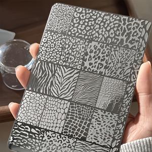 프린트 네일 스탬핑 플레이트, DIY 네일 아트 및 엠보싱용 - 동물 템플릿이 있는 투명 스탬프 플레이트, 가정용 살롱 네일 디자인에 사용하기 쉬움, 미용 애호가를 위한 네일 스탬핑 도구, 정밀한 패턴을 위한 투명 플레이트