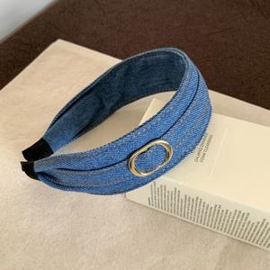 1개 패셔너블 데님 와이드 엣지 헤어밴드, 트렌디하고 다재다능한 외출용, 하이 헤어밴드, 다재다능한 성격, 헤어밴드, 기본 헤어밴드, 데일리 장식, 학교 정원, 선물, 데이트에 적합한 여성용 헤어웨어