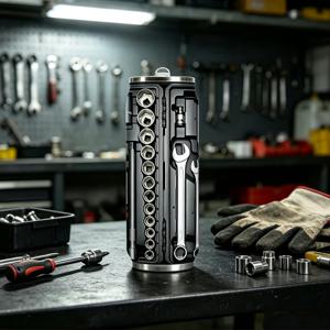 1개 17Oz 이중벽 스테인리스 스틸 단열 텀블러, 공구 상자 패턴, 2D 평면 인쇄, 휴가 및 아일랜드 스타일, 누수 방지 뚜껑, 냉온 보관. 사무실, 주방, 캠핑, 사이클링, 해변 및 수영장에 이상적인 선물
