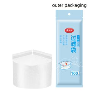 100개/팩 일회용 쓰레기 봉투 필터, 다기능 접착식 주방 배수구 봉투 | 튼튼하고 버리기 쉬움 | PE 소재 내구성 | 주방 폐기물 보관 봉투 | 하수 여과 | 잔여물 농축, 가정용 주방에 매우 적합