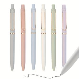 6색 파스텔 젤 펜 세트 (0.5mm 가는 팁, 검정 잉크), 다이어리, 사무용, 학교용으로 적합