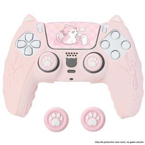 PS5 컨트롤러용 고양이 귀 커버, PS5 컨트롤러용 소프트 케이스, PS5 컨트롤러용 스티커 및 캡