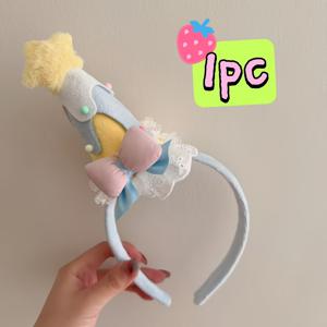1개 스위트하트 파티 케이크 머리띠 모자 창의적인 머리띠 사진 창의적인 헤어 추가 생일 스타일링 모자 인터넷 유명인 외국 스타일 머리 장식 색상 랜덤