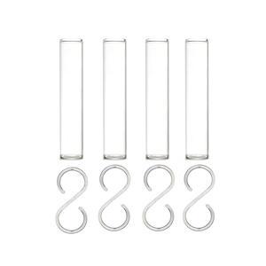 투명 유리 꽃병 4개 세트, 원형, 고급스러운 유리 장식, 가정용, 명절 선물, 꽃꽂이, 수경 재배 화분, 조합 꽃병 장식용으로 적합