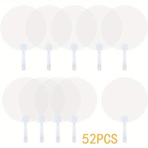 플라스틱 원형 손풍扇 52개 세트, 무지 포켓 부채, 중국 스타일, 여름 장식, 댄스 공연 소품, 벽 장식, DIY 공예용