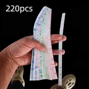 220개 수제 야광 별 스트립 - 12가지 색상 양면 인쇄 컬러 종이, 공예 행운의 별, 야광 긴 스트립, (랜덤 색상) 수제 장식 용지 - 발렌타인데이, 크리스마스에 적합